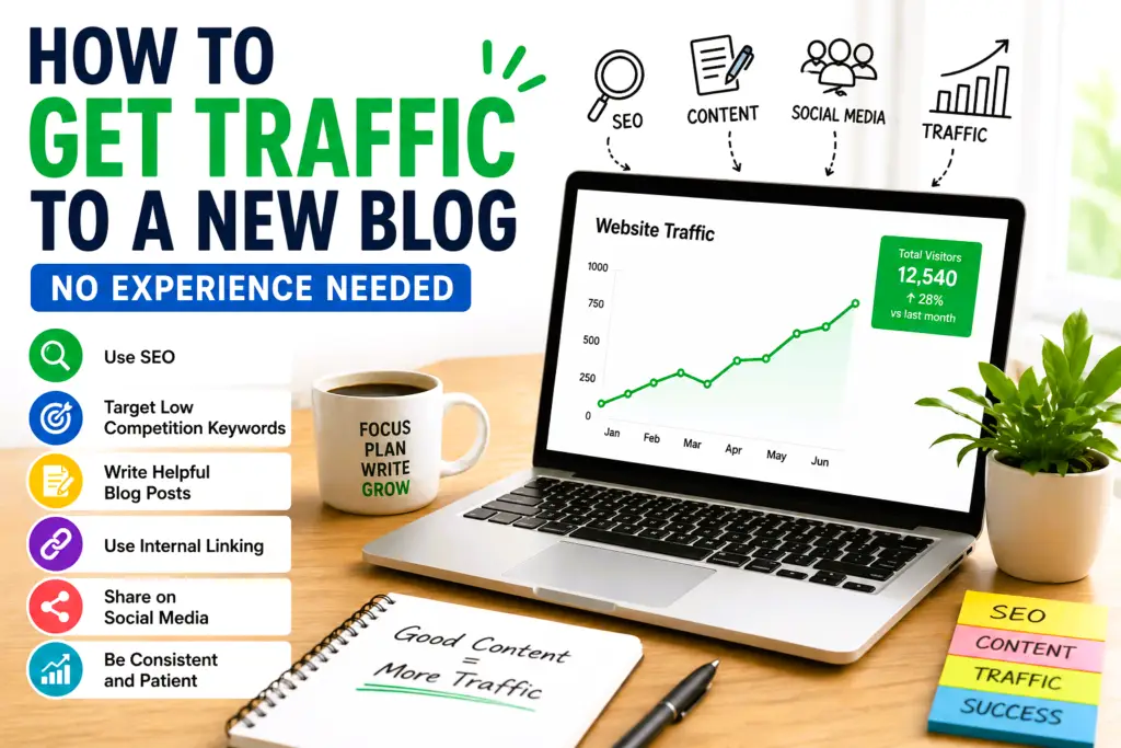 how to get traffic to a new blog for beginners step by step guide