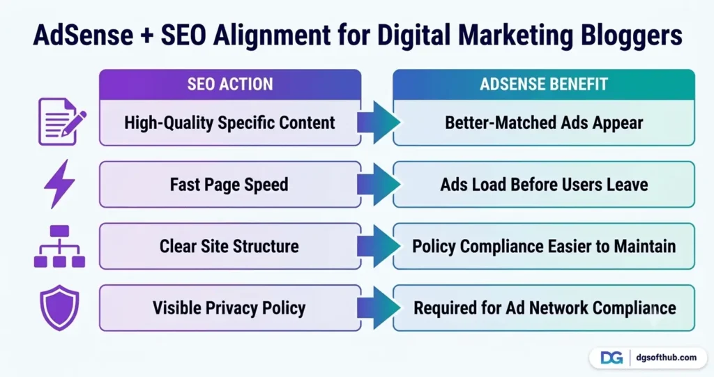 adsense seo alignment digital marketing bloggers