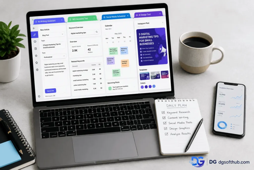 AI tools workflow setup for digital marketing beginner