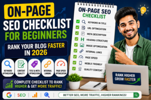 on page seo checklist for beginners step by step guide to rank blog faster on google in 2026